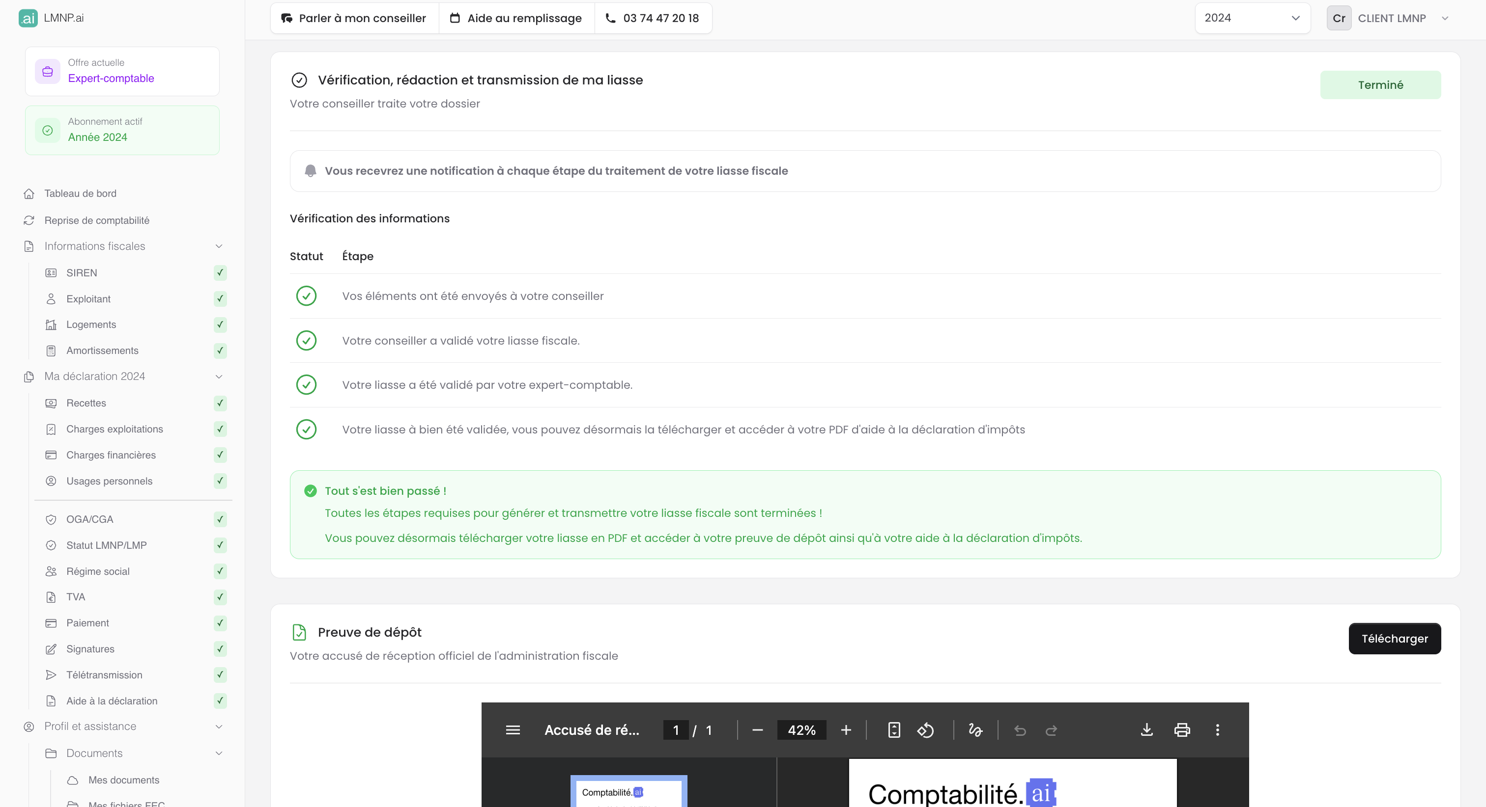 Télétransmission lmnp.ai