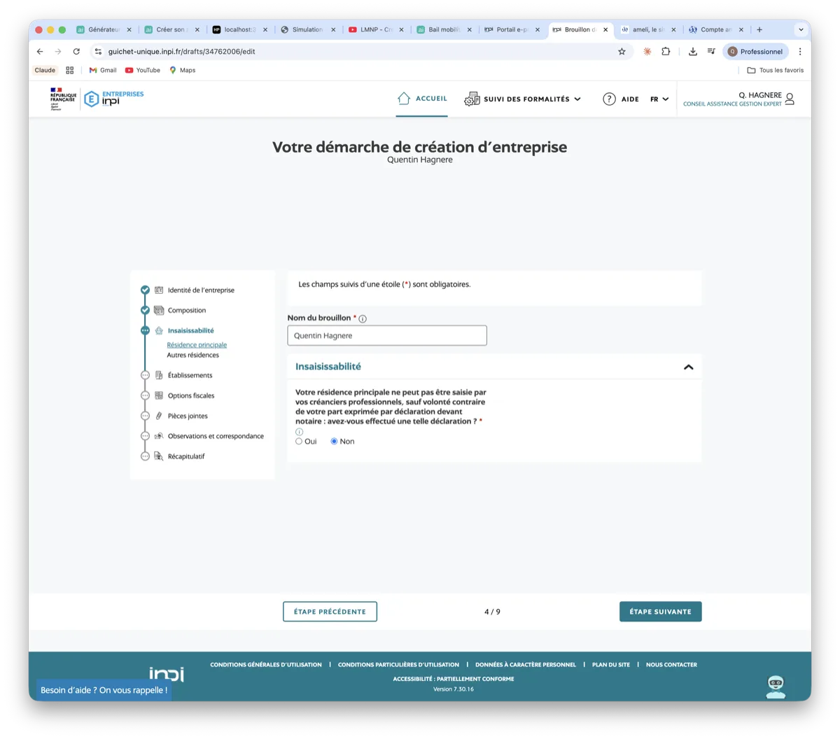 Insaisissabilite residence principale LMNP